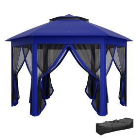 Outsunny 13' x 13' Pop Up Tent Canopy Tent with 6 Zippered Mesh Netting for Patio Backyard Garden Wedding Party
